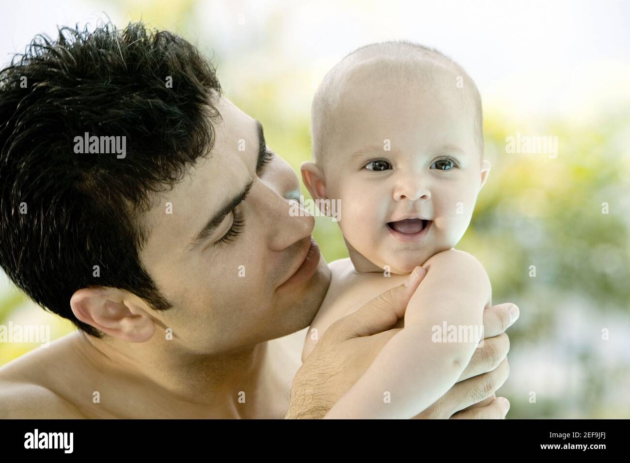Nahaufnahme eines Vaters mit seiner Tochter Stockfoto