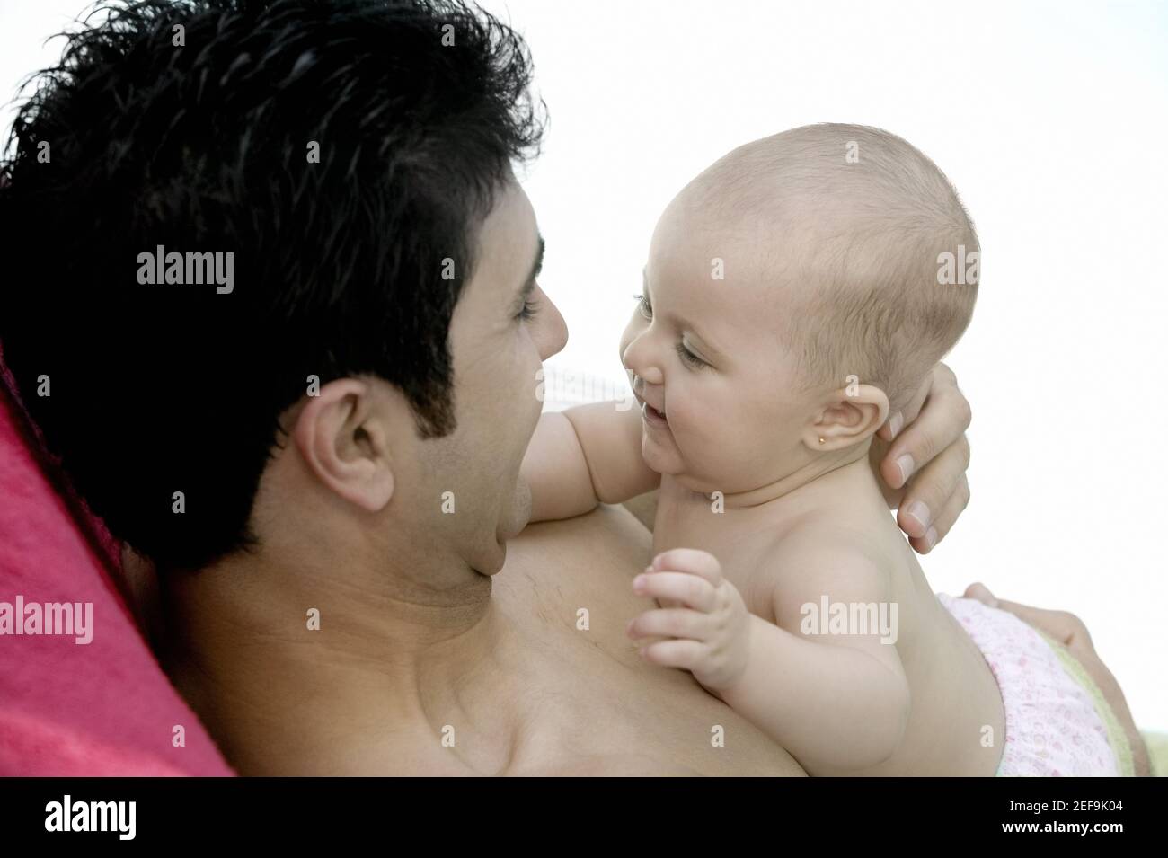 Nahaufnahme eines Vaters mit seiner Tochter Stockfoto
