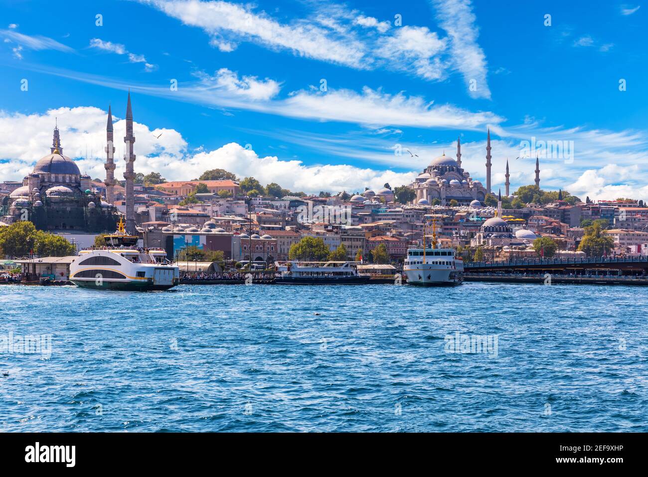 Suleymaniye Moschee und die Rustem Pascha Moschee, Bosporus, Istanbul Stockfoto