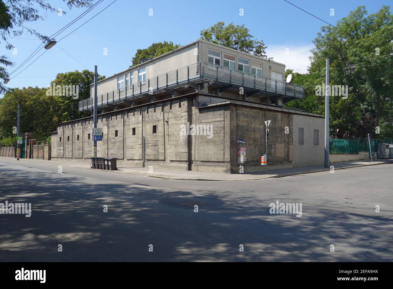 Wien, ehemaliger Bunker an der Felberstraße (heute abgetragen) Stockfoto