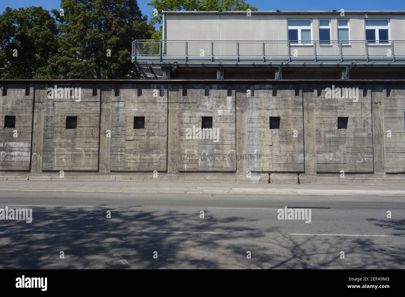Wien, ehemaliger Bunker an der Felberstraße (heute abgetragen) Stockfoto