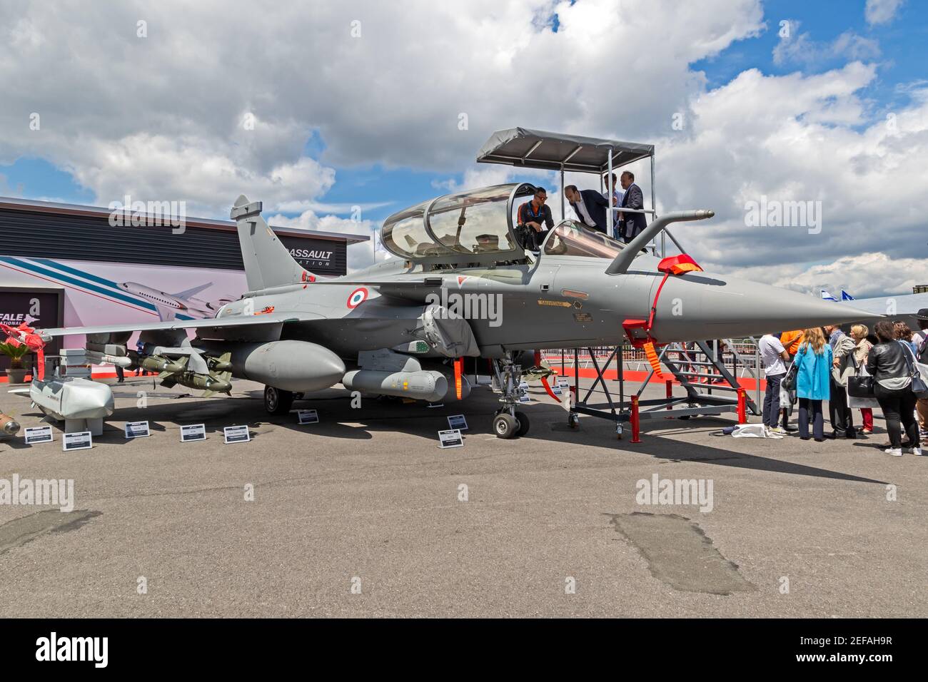 Die französische Luftwaffe Dasault Rafale auf der Pariser Luftfahrtschau. Frankreich - 20. Juni 2019 Stockfoto