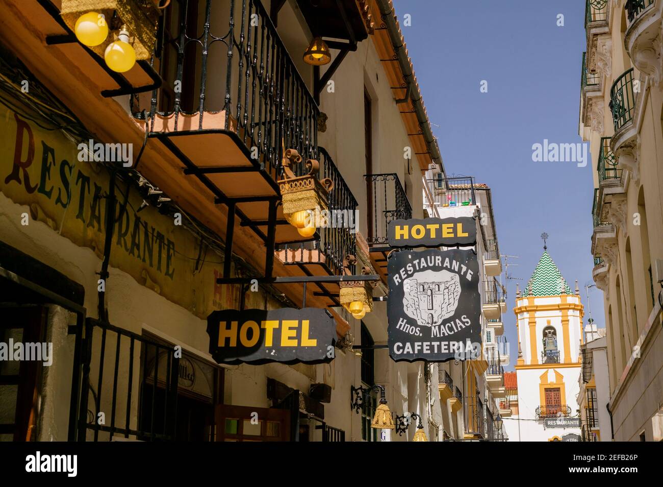 Plaza del Socorro, Ronda, Malaga, Andalusien, Spanien Stockfoto
