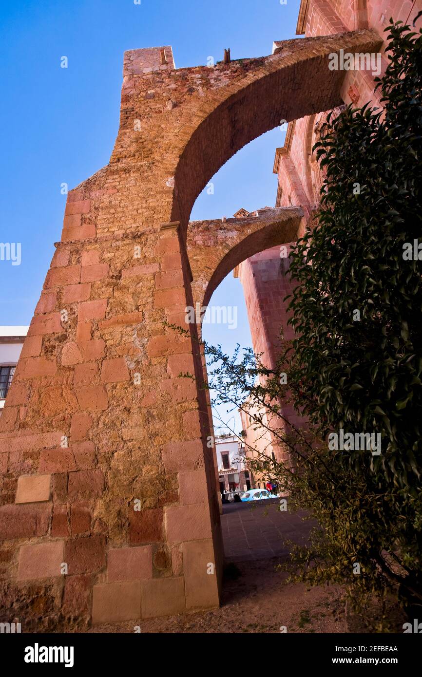 Ruinen einer Kirche, Ex Templo de San Agustin, Zacatecas, Mexiko Stockfoto