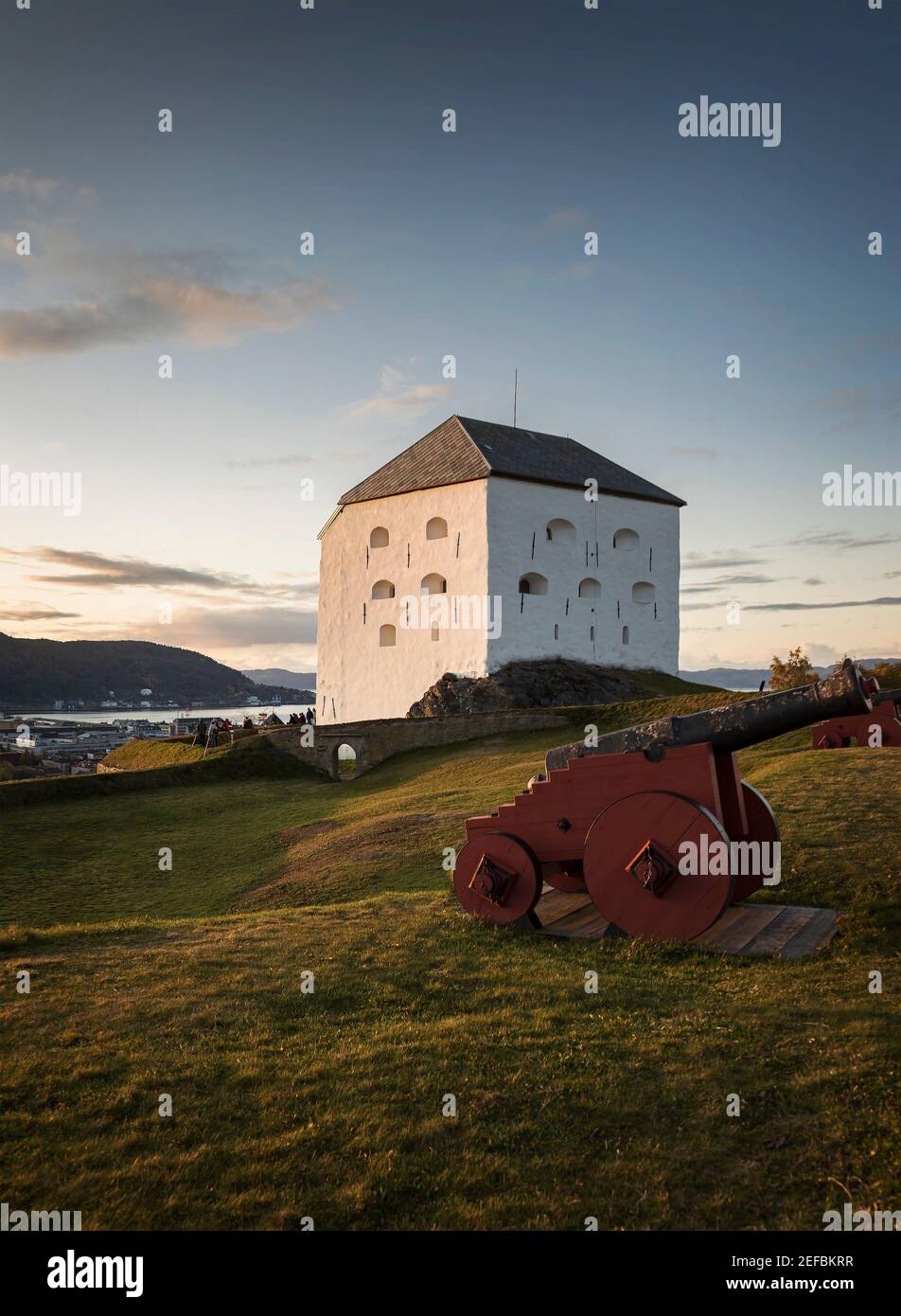 Festung Kristiansten mit Blick auf die Stadt Trondheim, Norwegen. Stockfoto