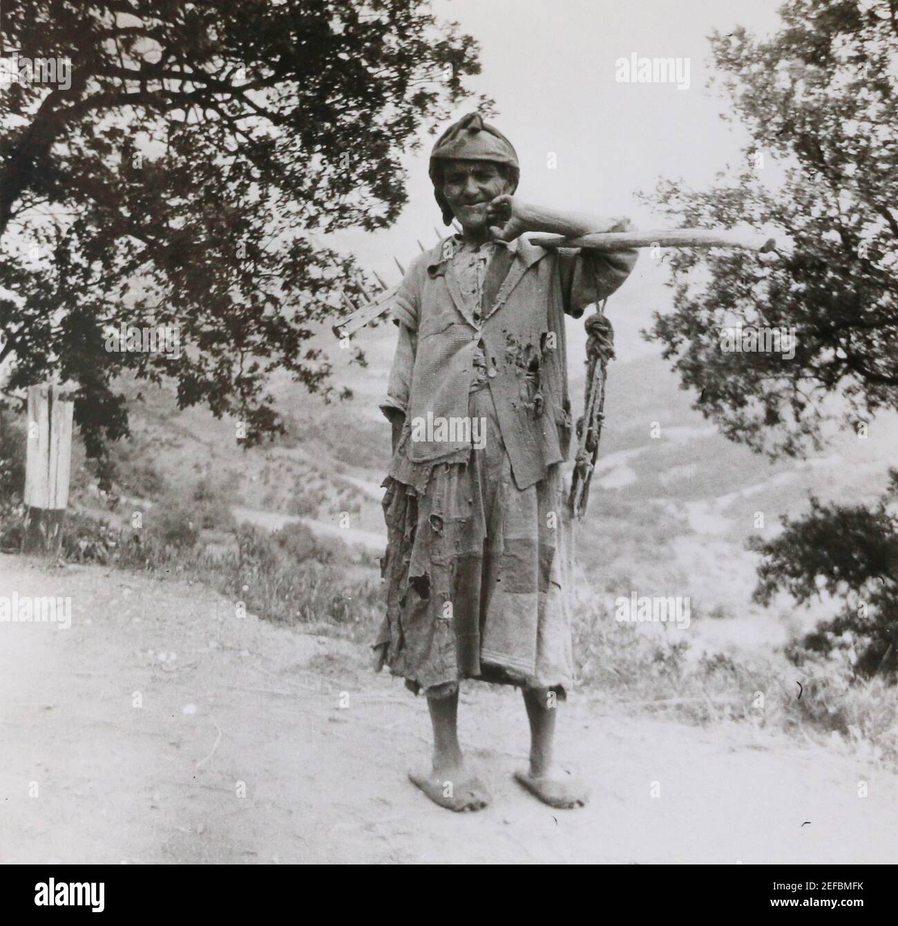 Ein Bewohner von Aluschta (Krim) während der Jahre der deutschen Besatzung im Jahr 1940s. Stockfoto