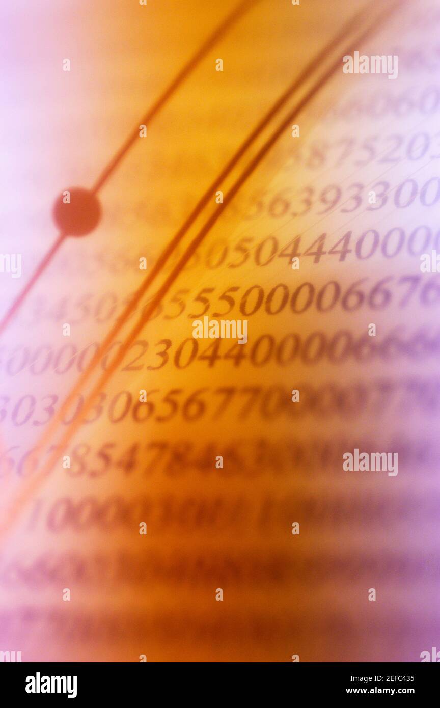 Nahaufnahme von Zahlen Stockfoto