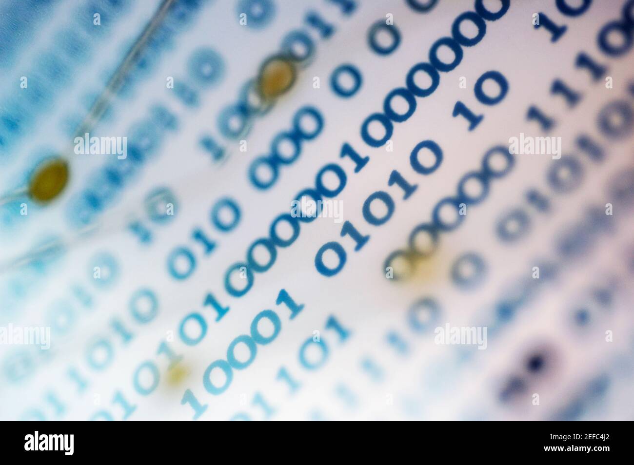 Nahaufnahme des Binärcodes Stockfoto