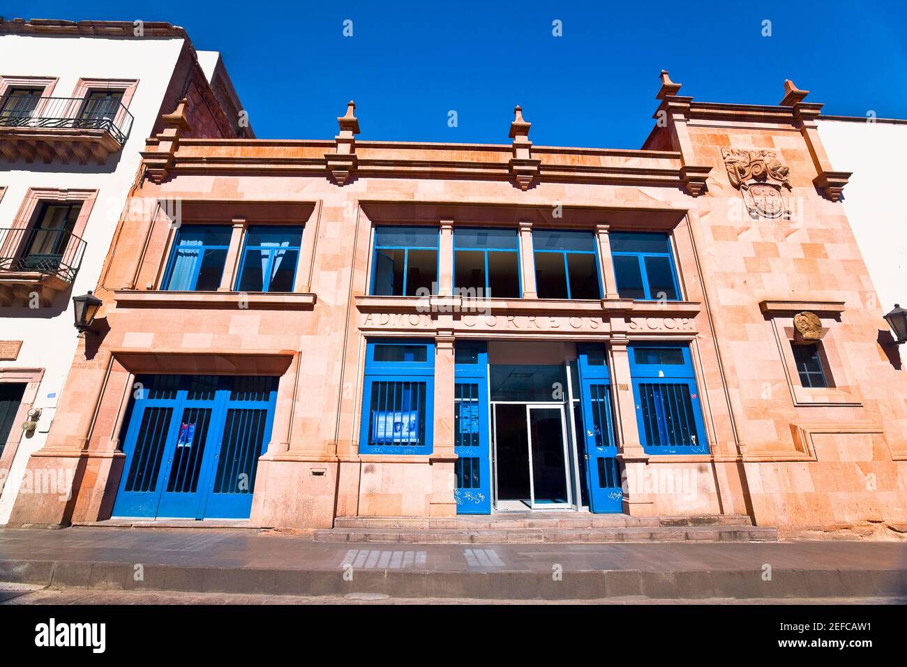 Fassade eines Postgebäudes, Zacatecas, Mexiko Stockfoto