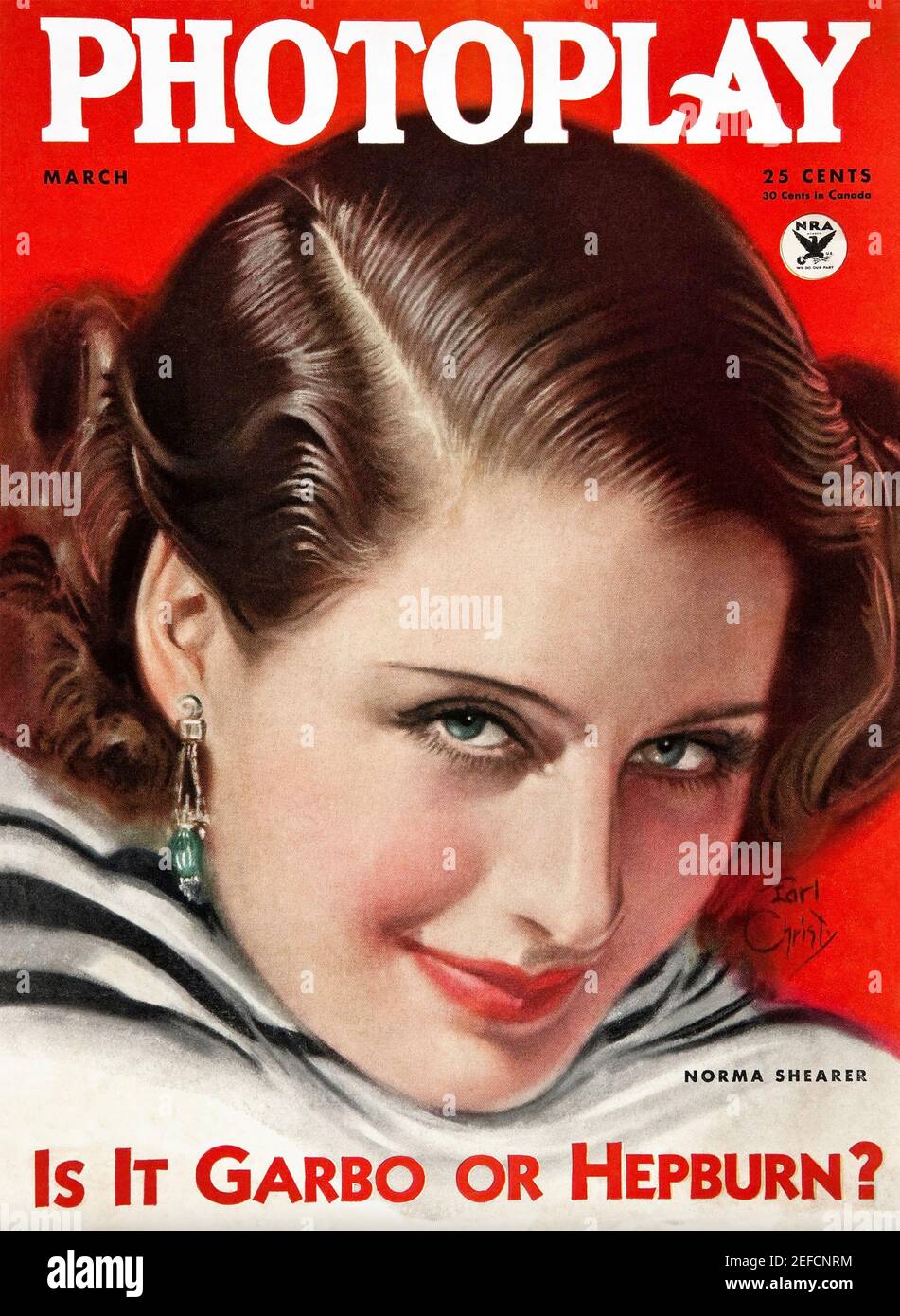 NORMA SHEARER (1902-1983) kanadisch-amerikanische Filmschauspielerin auf dem Cover von Photoplay im Mai 1934. Stockfoto