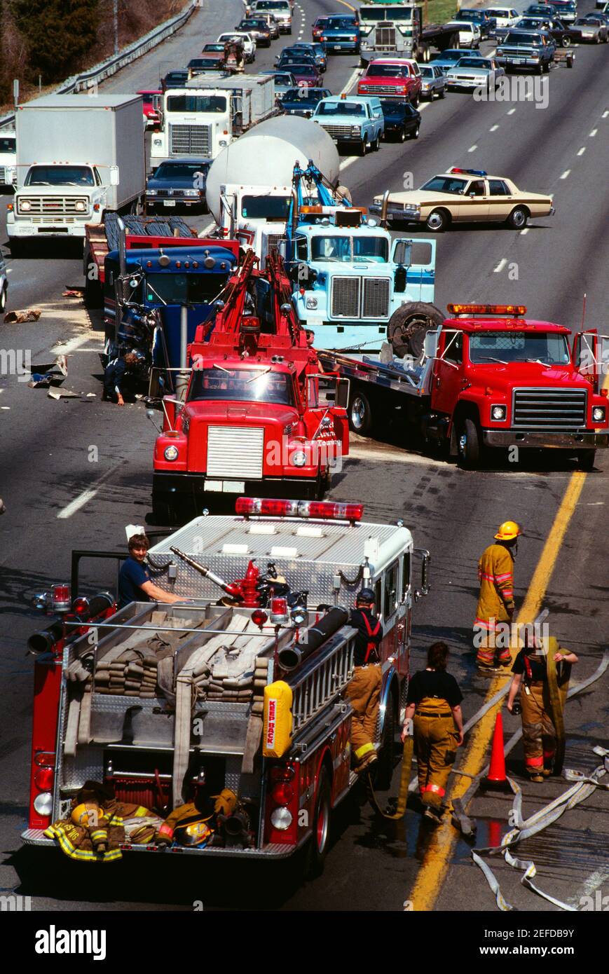 Verkehrsunfall am Beltway 495, Bethesda, Maryland Stockfoto