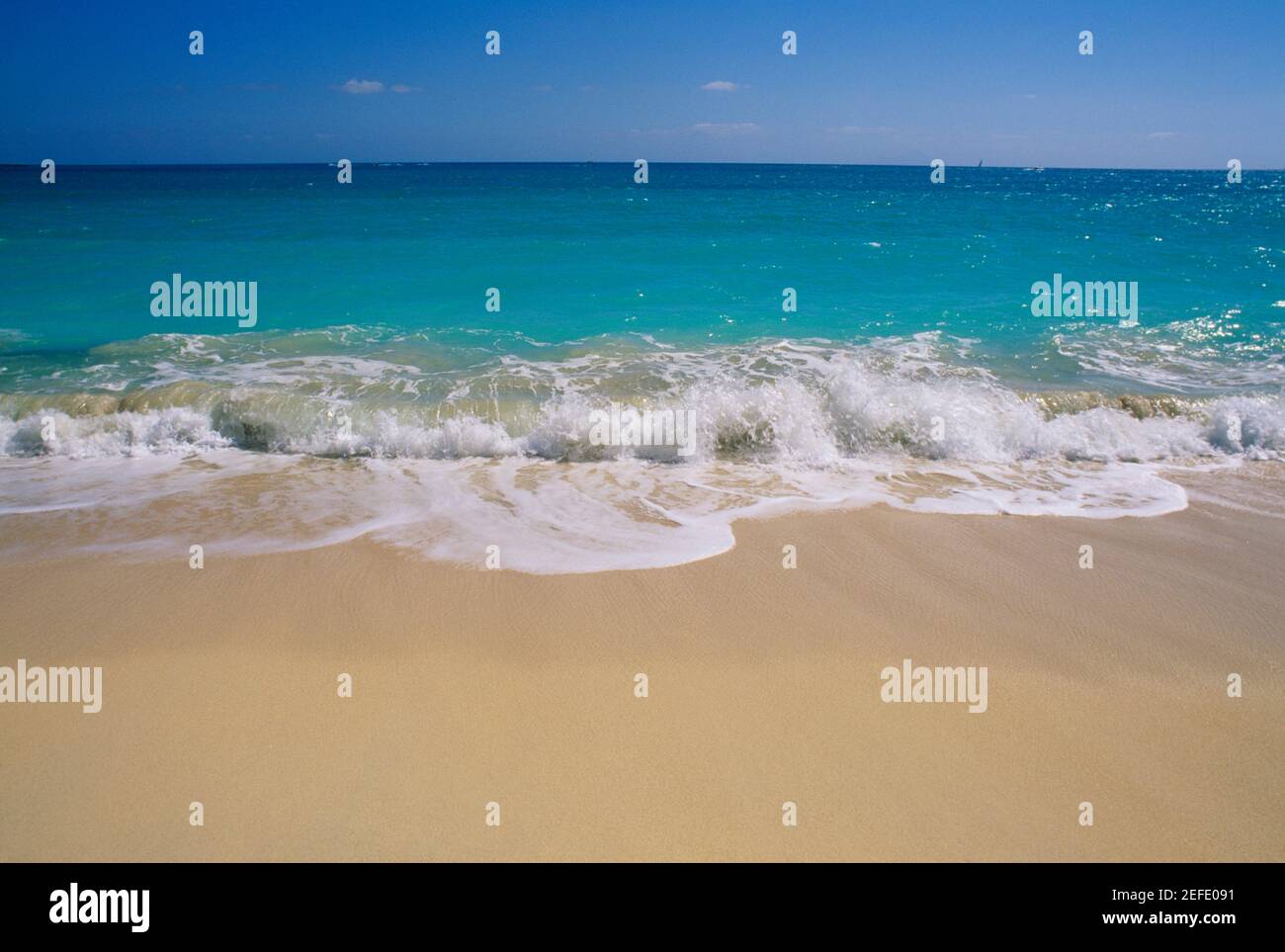 Seascape von einem Strand , St. Martin, Leewards Islands, Karibik Stockfoto