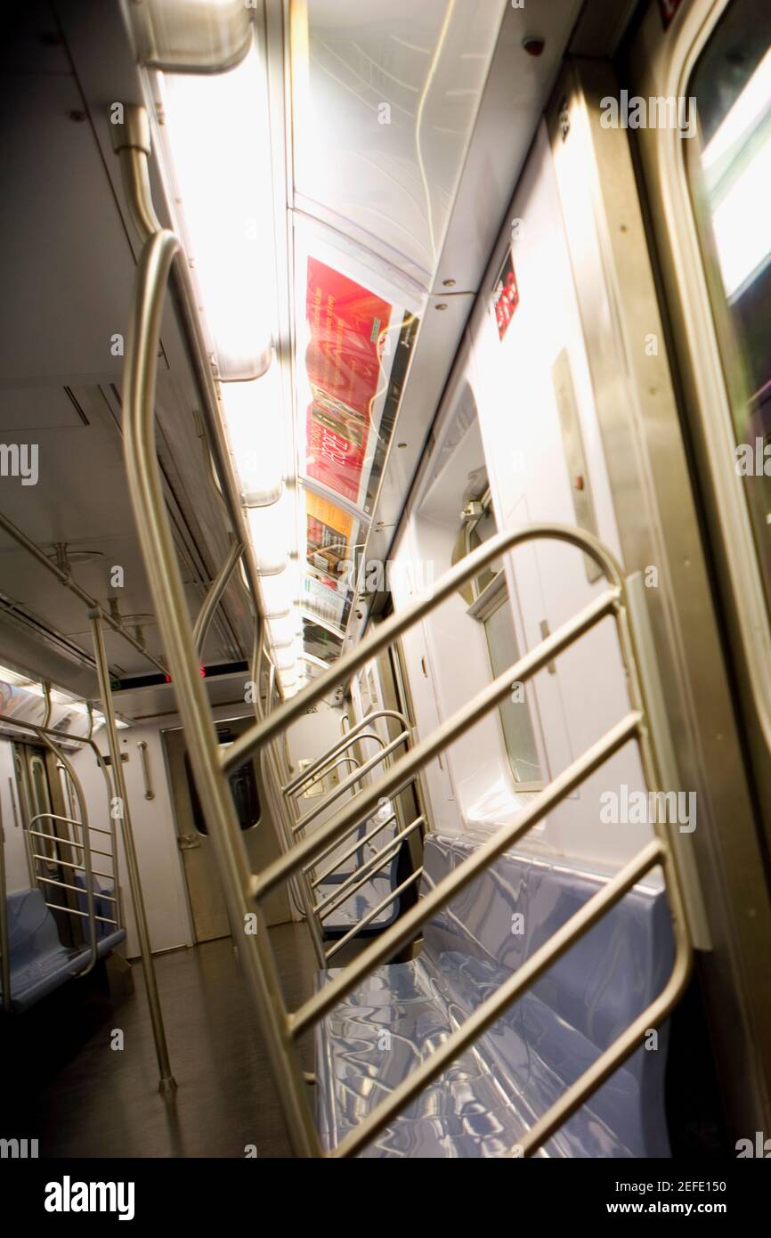 Innenräume einer U-Bahn, New York City, New York State, USA Stockfoto
