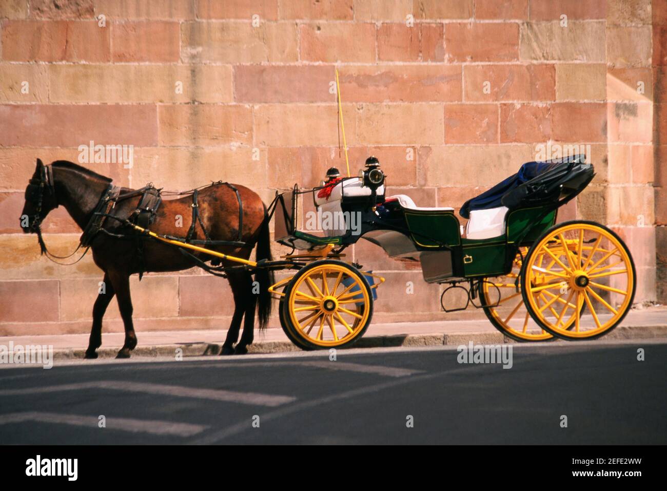 Pferdekutsche, Malaga, Spanien Stockfoto