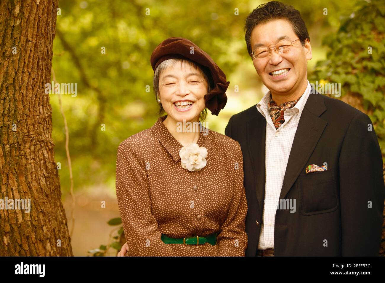 Porträt eines älteren Mannes und eine reife Frau, Lächeln Stockfoto