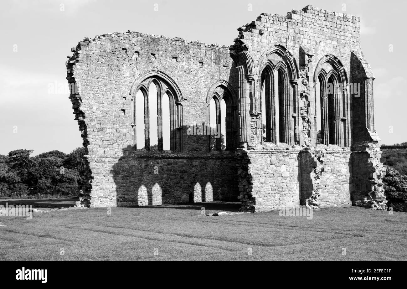 Ein Teil der Ruinen von Egglestone Abbey Stockfoto