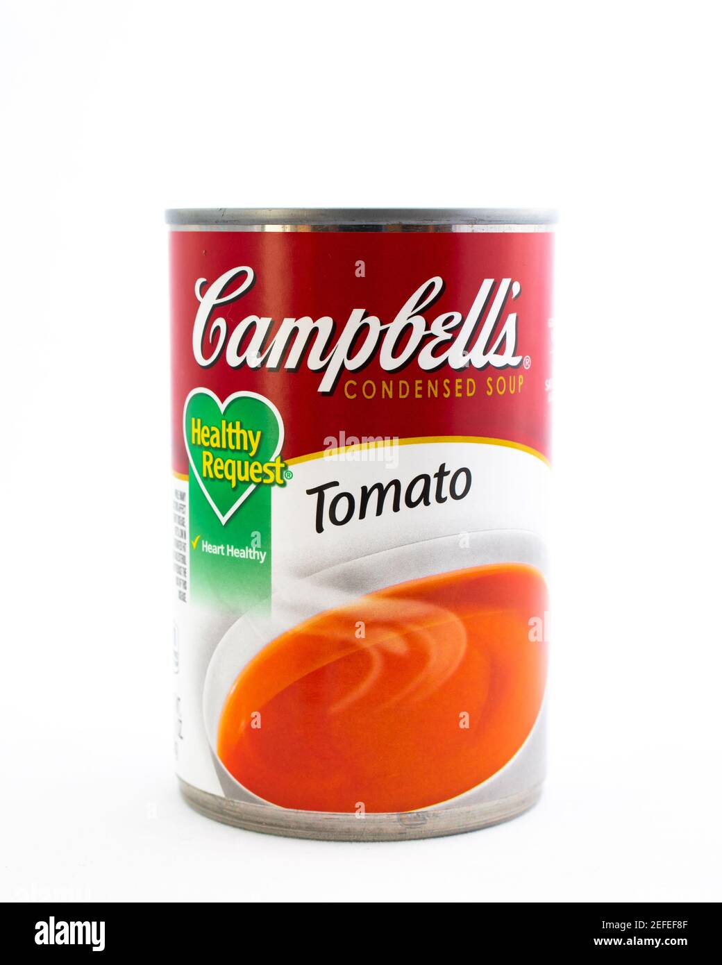 Eine Dose Campbell's Healthy Request kondensierte Tomatensuppe Stockfoto