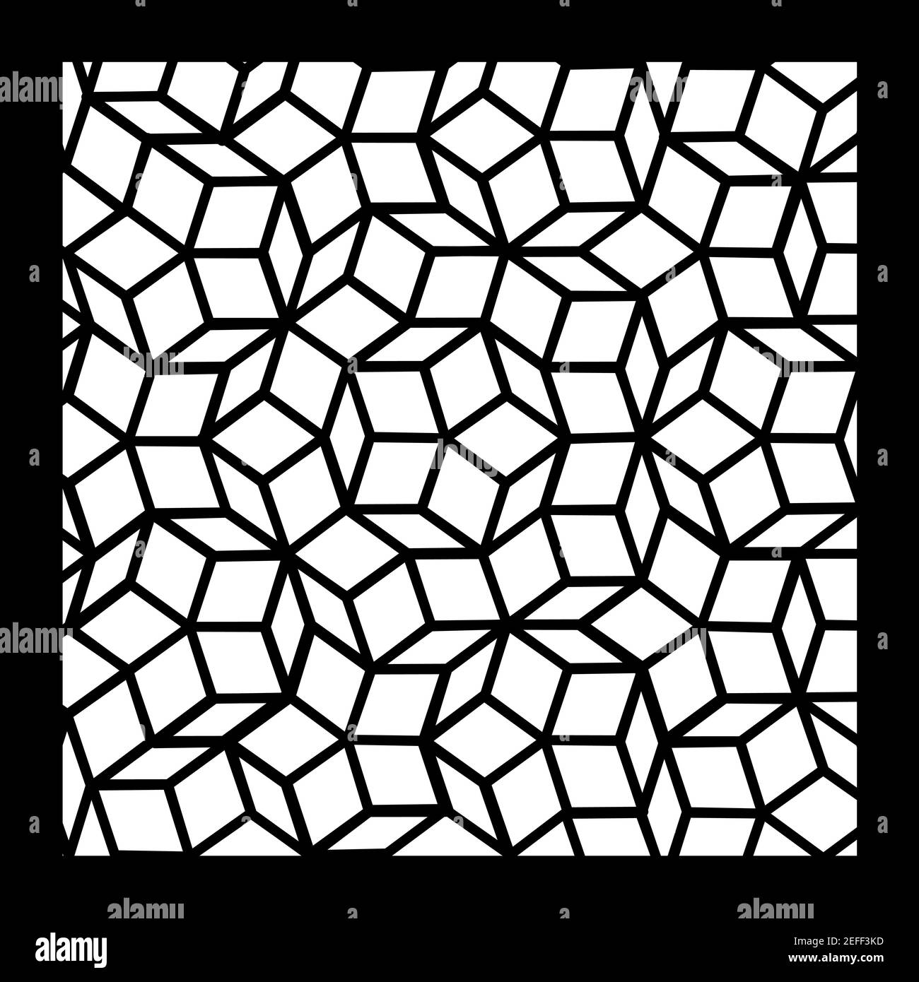 Muster Parkett und penrose Mosaiken. Schwarzer Vektor Stock Vektor