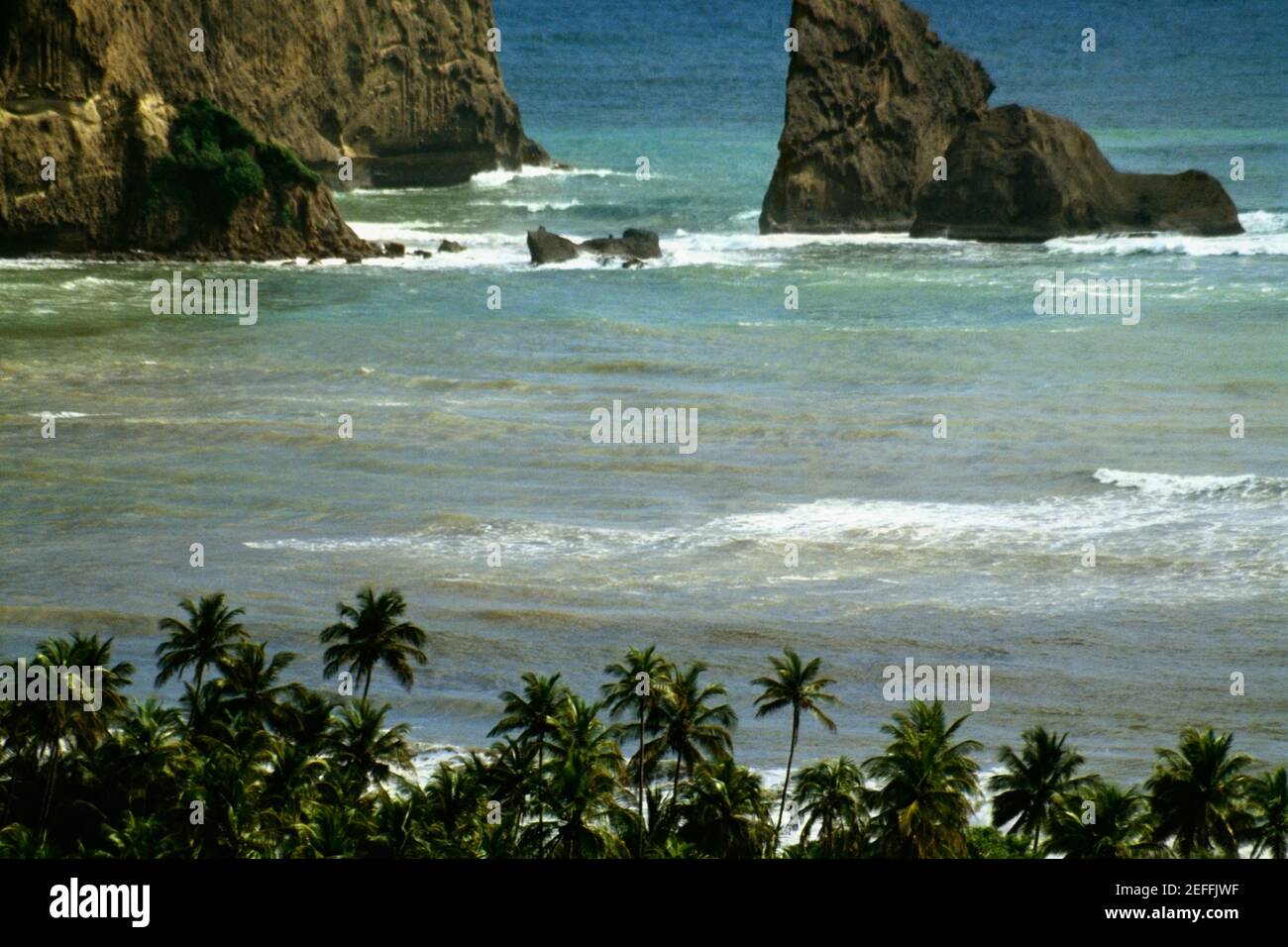 Luftaufnahme der windwärts gelegenen Küste von St. Lucia in der Karibik Stockfoto