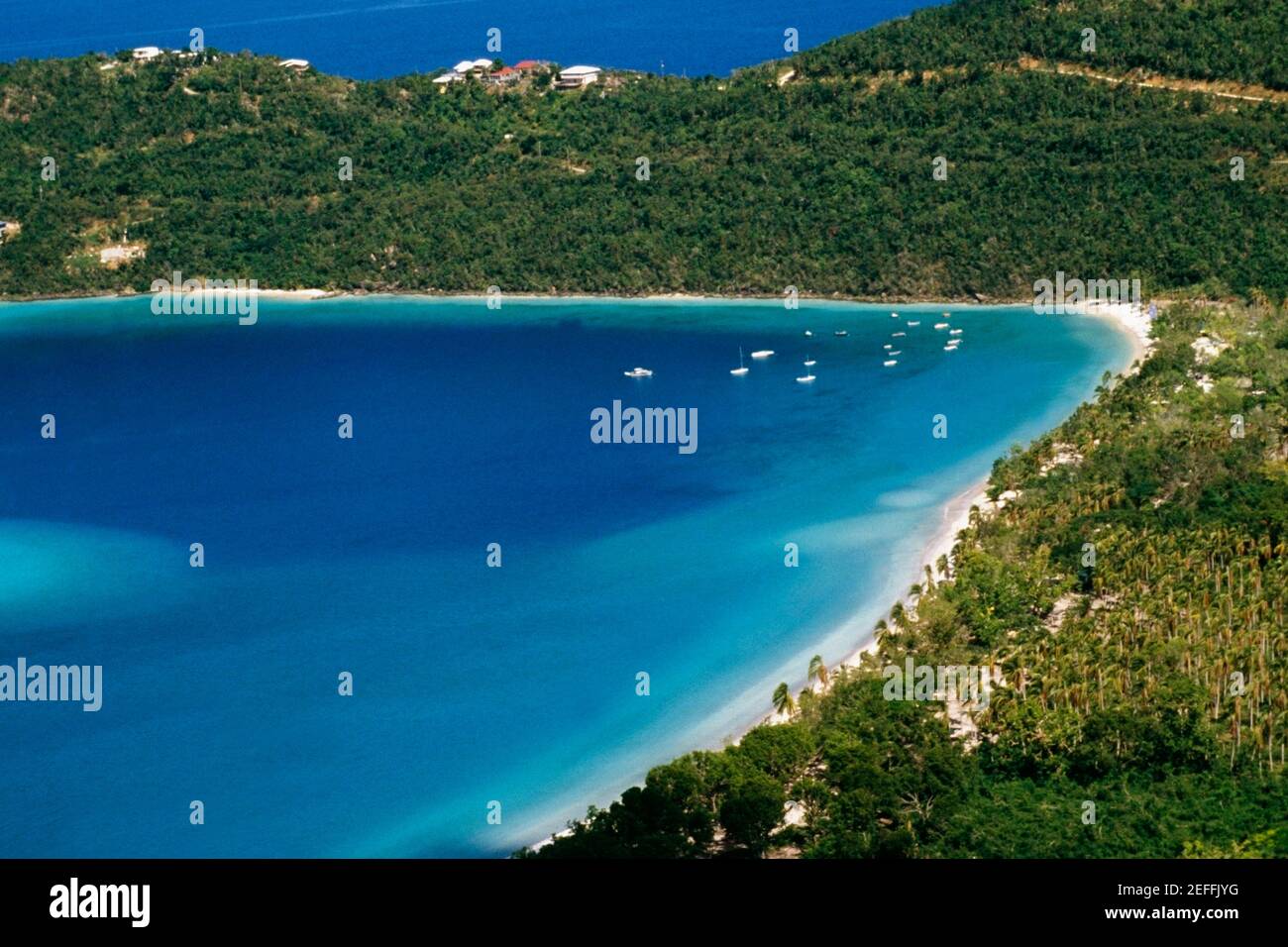 Luftaufnahme der Küste, S. S. S. Norwegen, Magens Bay, St. Thomas, US Virgin Islands Stockfoto