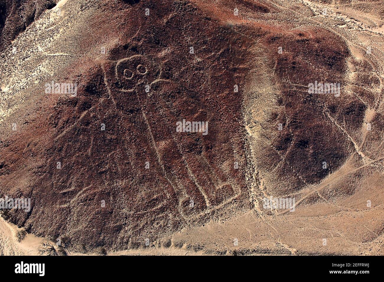 Hochwinkelansicht von Nazca Lines, Nazca, Peru Stockfoto