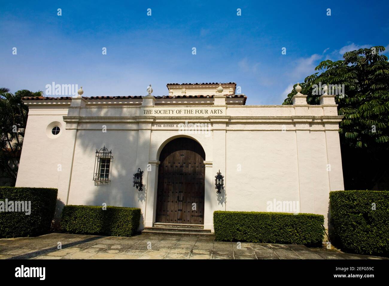 Fassade eines Museums, The Society of the Four Arts Museum, West Palm Beach, Florida, USA Stockfoto