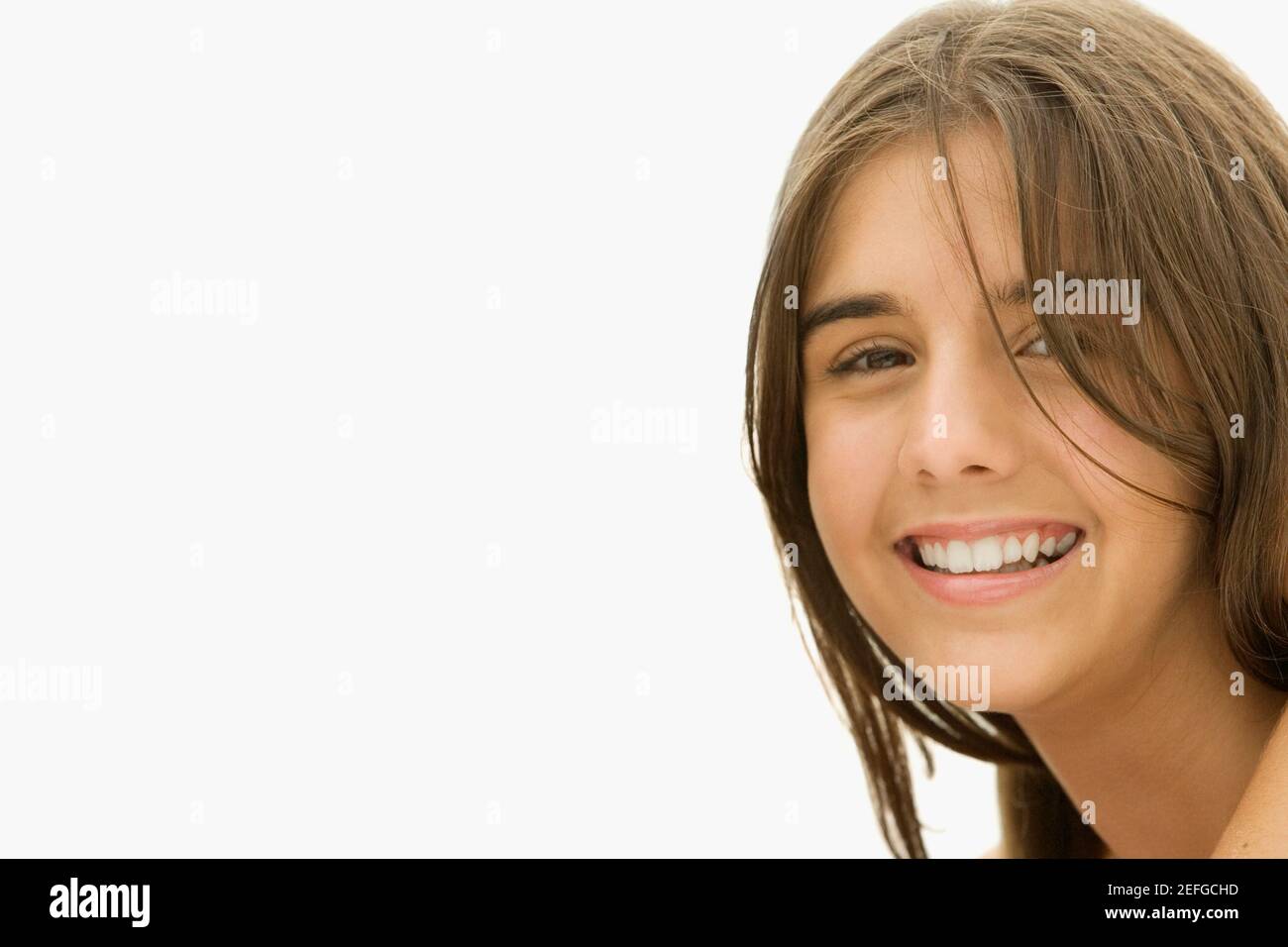 Porträt eines Mädchens, das Lächeln auf den Lippen Stockfoto