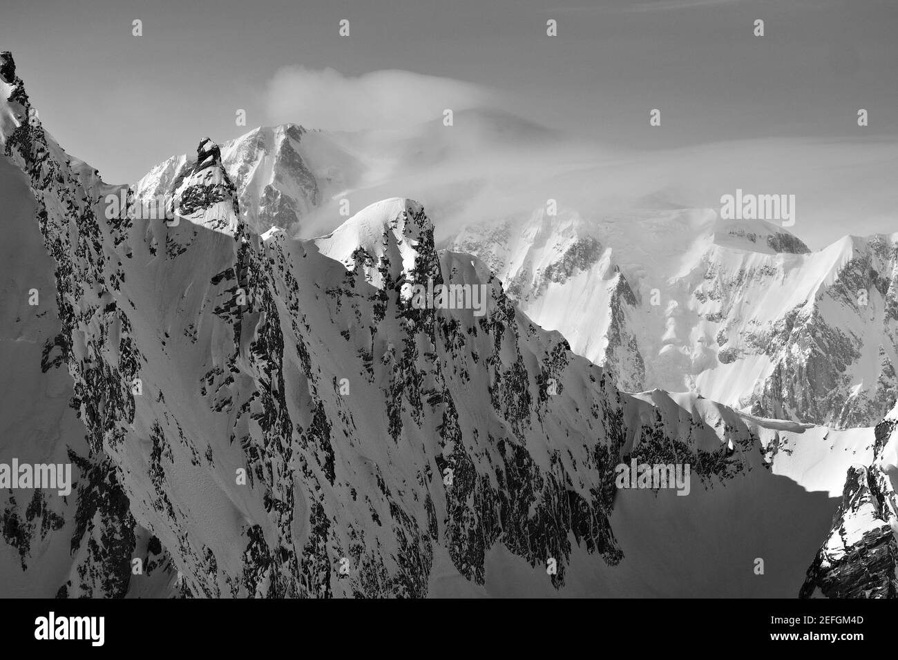 Saint Rhémy-en-Bosses, Aostatal, Italien: Der Mont Blanc, vom Pain de Sucre aus gesehen. Stockfoto