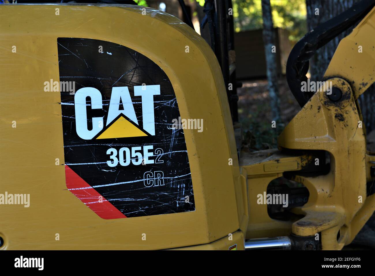 Caterpillar-Trackhoe. Stockfoto