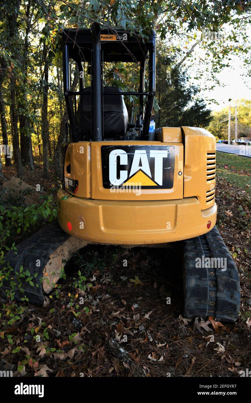 Caterpillar-Trackhoe. Stockfoto