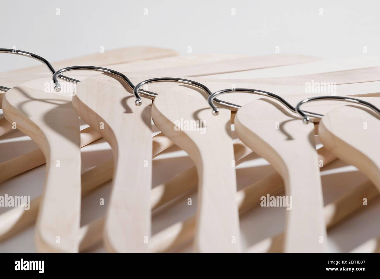 Nahaufnahme der Kleiderbügel Stockfoto