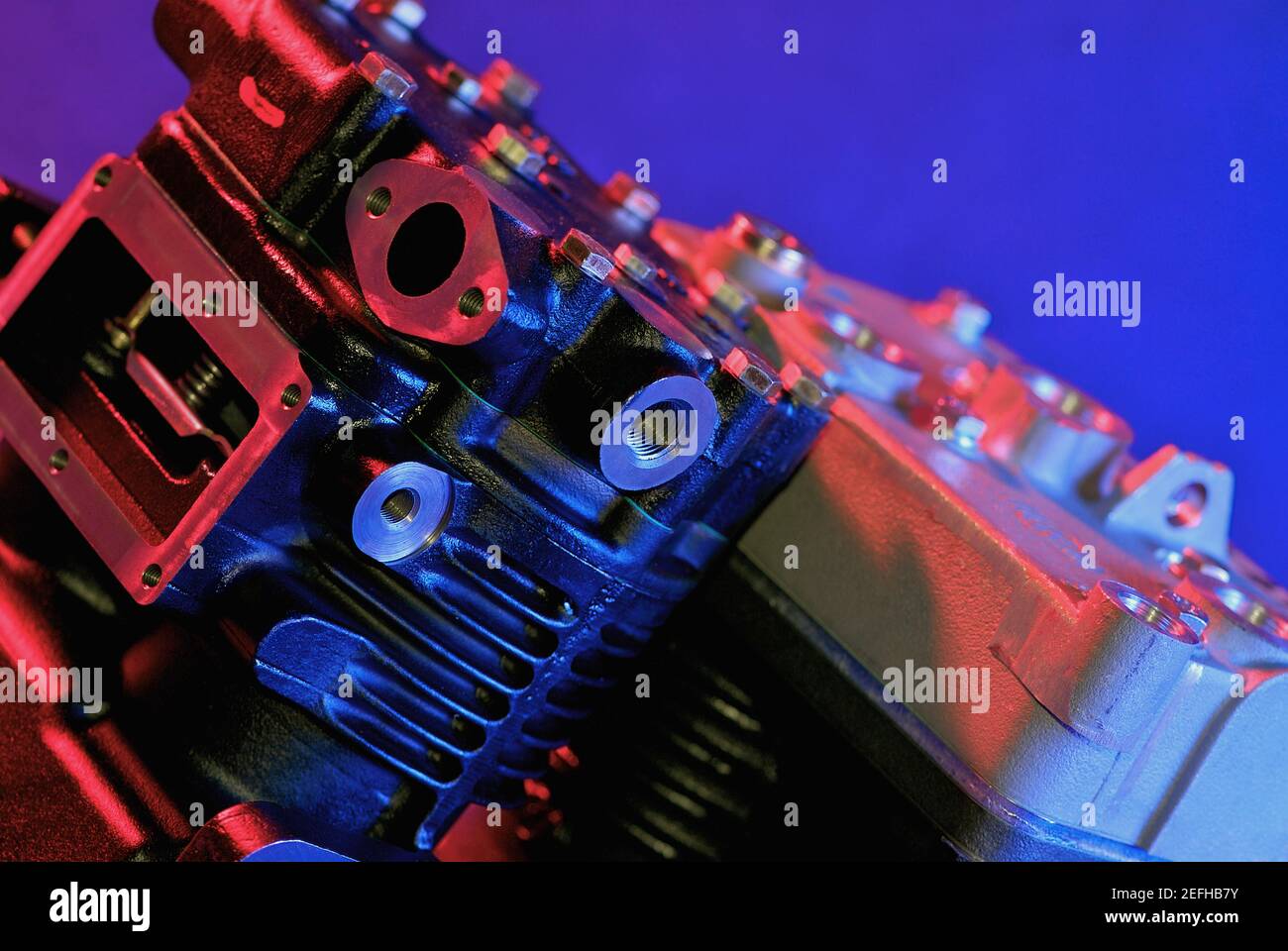 Nahaufnahme eines Motorblocks Stockfoto