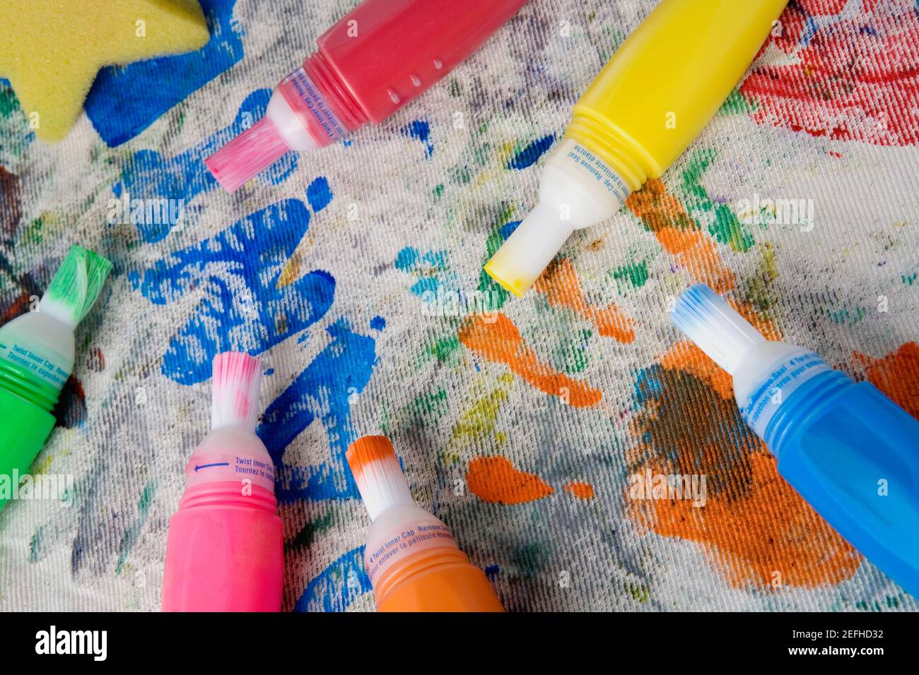 Nahaufnahme von Filzstiften Stockfoto