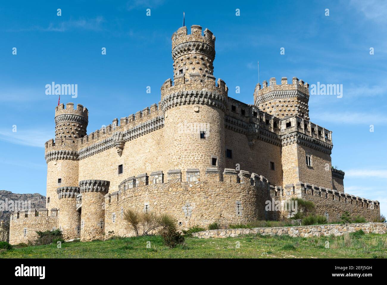 Neue Burg von Manzanares el Real, Madrid, Spanien Stockfoto