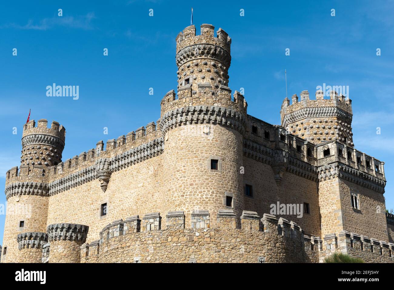 Neue Burg von Manzanares el Real, Madrid, Spanien Stockfoto