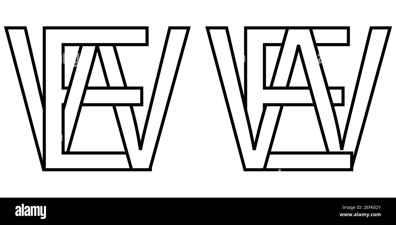 Logo Zeichen ew wir Symbol Zeichen interlaced Buchstaben W, E Vektor Logo ew, wir erste Großbuchstaben Muster Alphabet e, w Stock Vektor