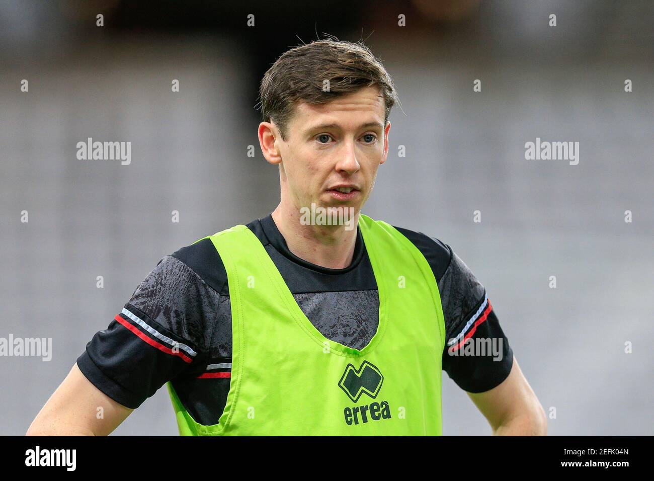 Sunderland, Großbritannien. Februar 2021, 17th. Conor McGrandles #18 von Lincoln City während des Pre-Game Warmup in Sunderland, UK am 2/17/2021. (Foto von Iam Burn/News Images/Sipa USA) Quelle: SIPA USA/Alamy Live News Stockfoto