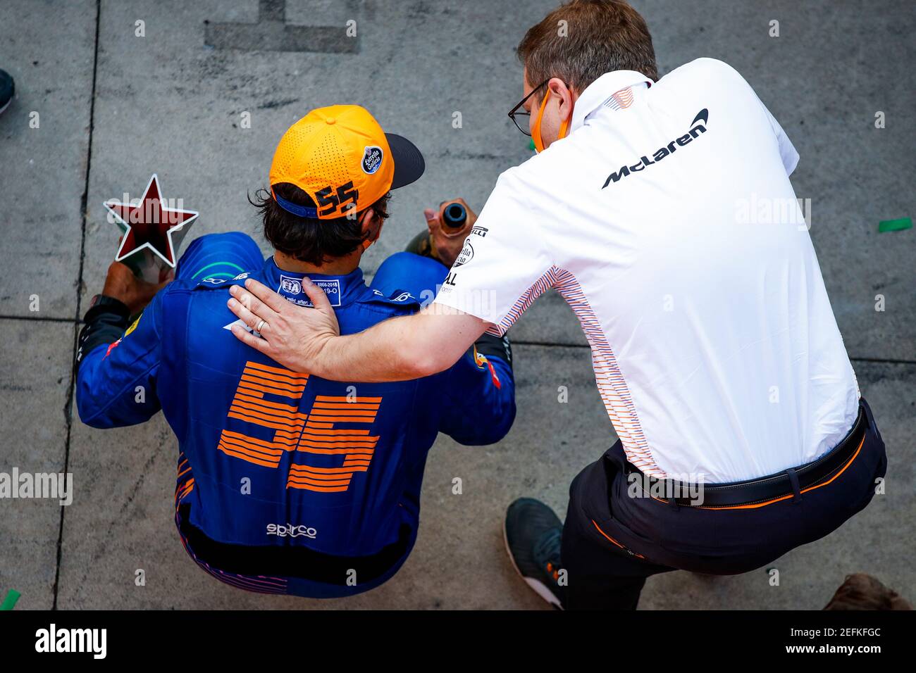 SAINZ Carlos (Spa), McLaren Renault F1 MCL35, SEIDL Andreas, Teamchef von McLaren F1, Portrait während der Formel 1 Gran Premio Heineken D'italia 2020, 2020 Grand Prix von Italien, vom 4. Bis 6. September 2020 auf dem Autodromo Nazionale di Monza, in Monza, bei Mailand, Italien - Foto Florent Gooden / DPPI Stockfoto