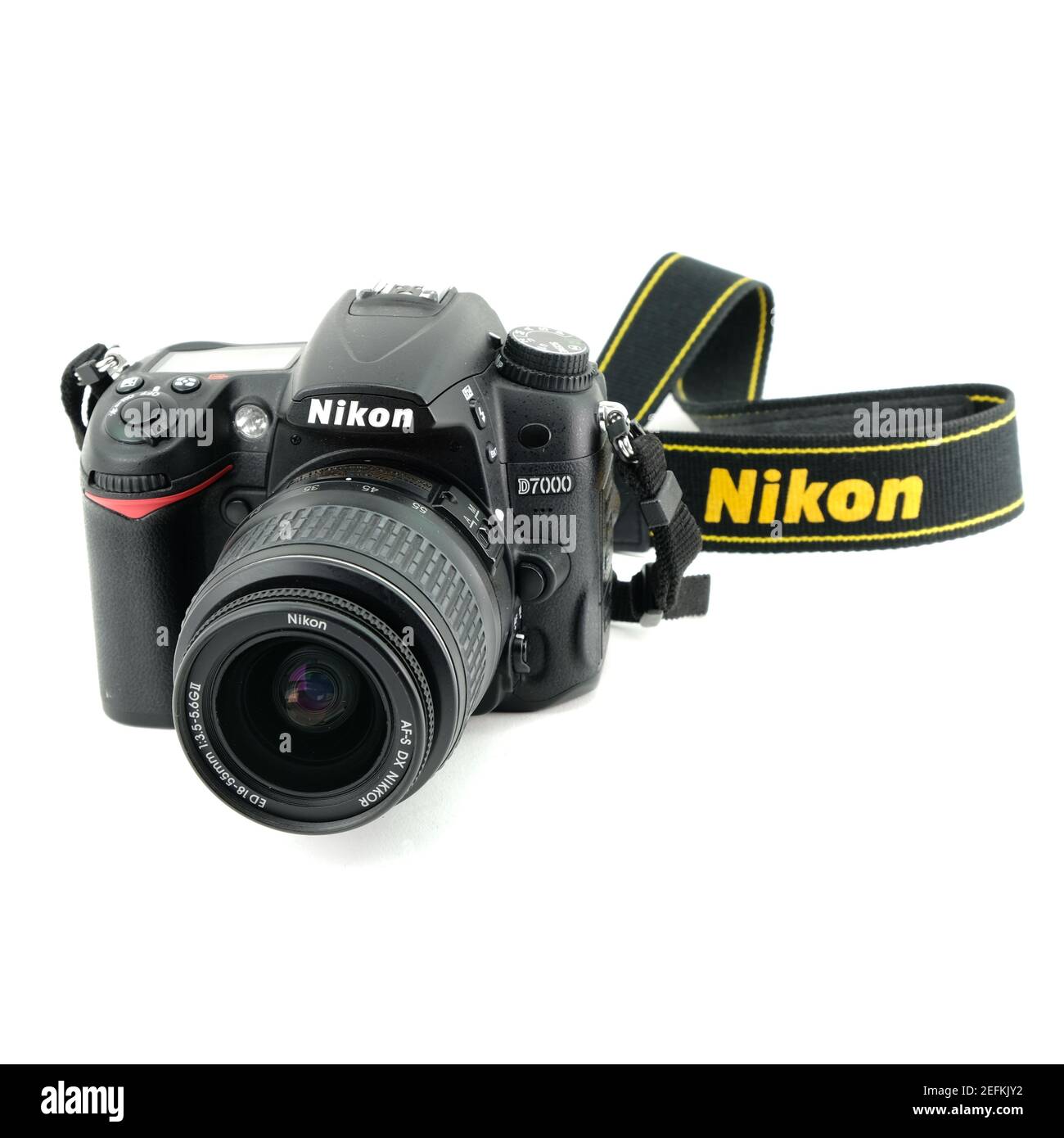 Nikon D700 DSRL Kamera auf weißem Hintergrund Stockfoto