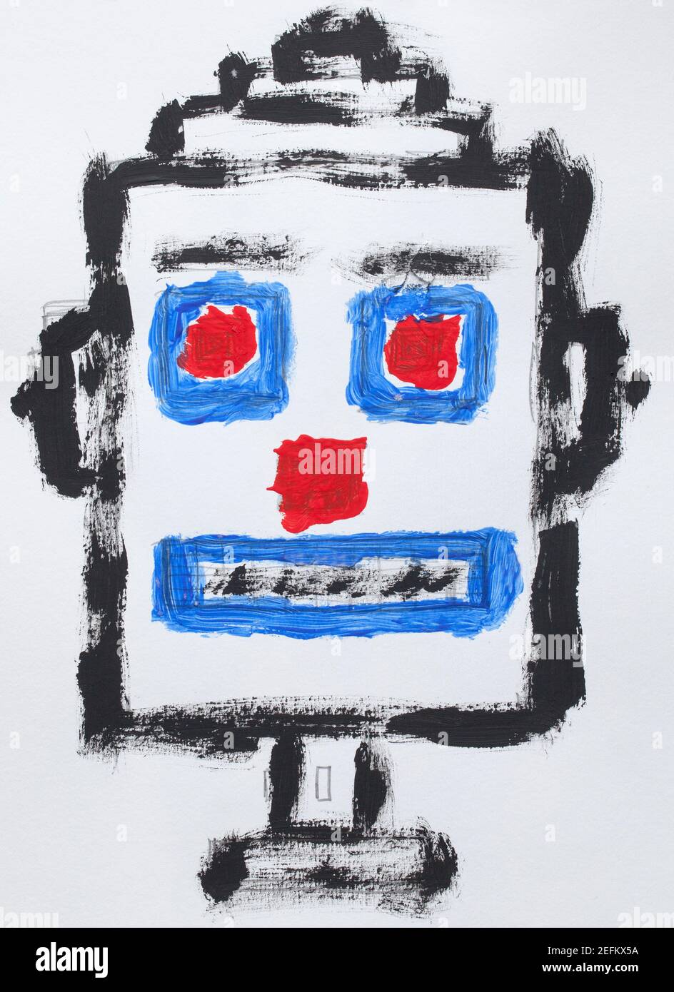 Amateur Kunst Malerei des Roboters Stockfoto