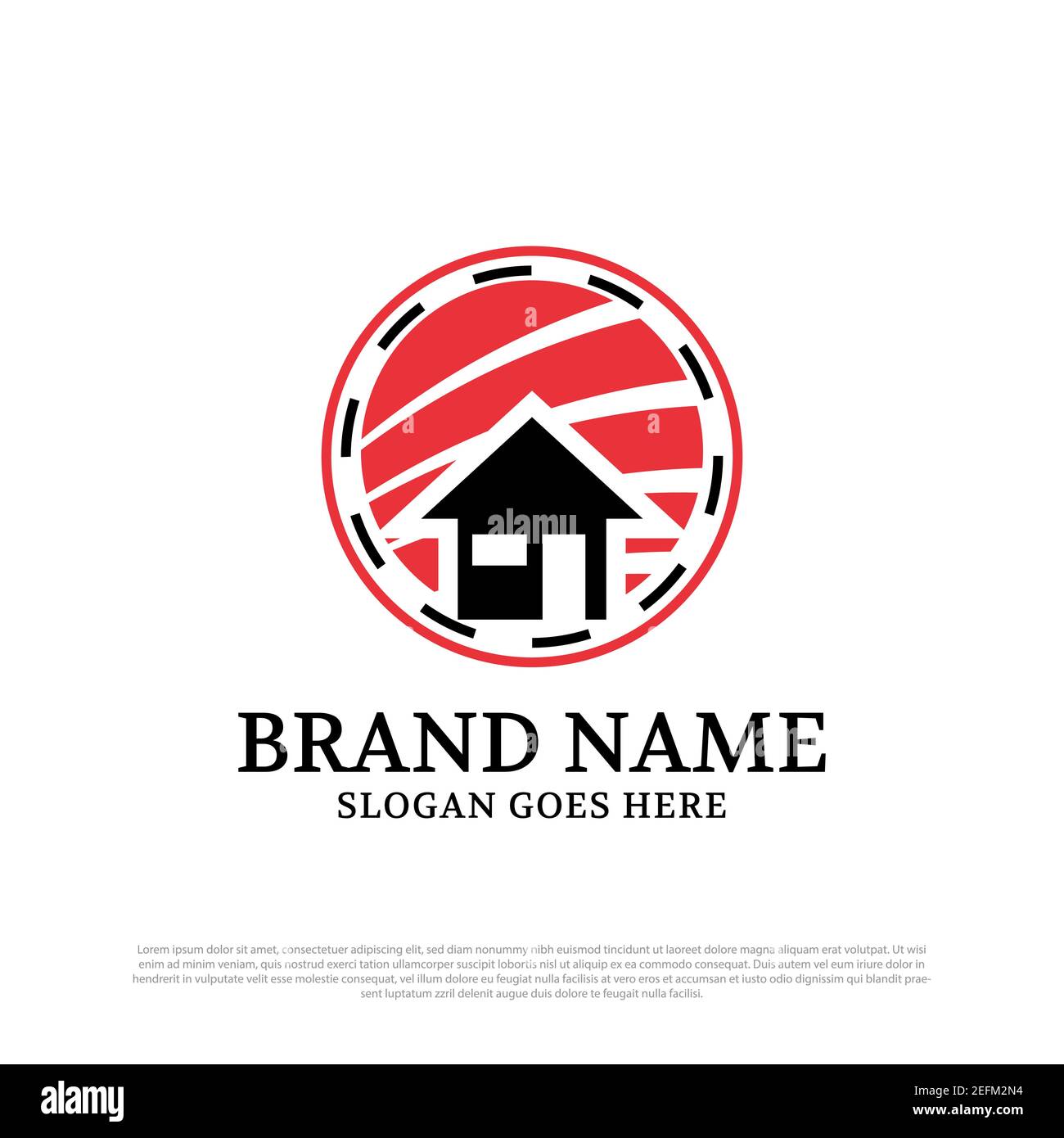 Sushi House Logo-Design im Kreis, am besten für Lebensmittel und Getränke Logo Marke Stock Vektor