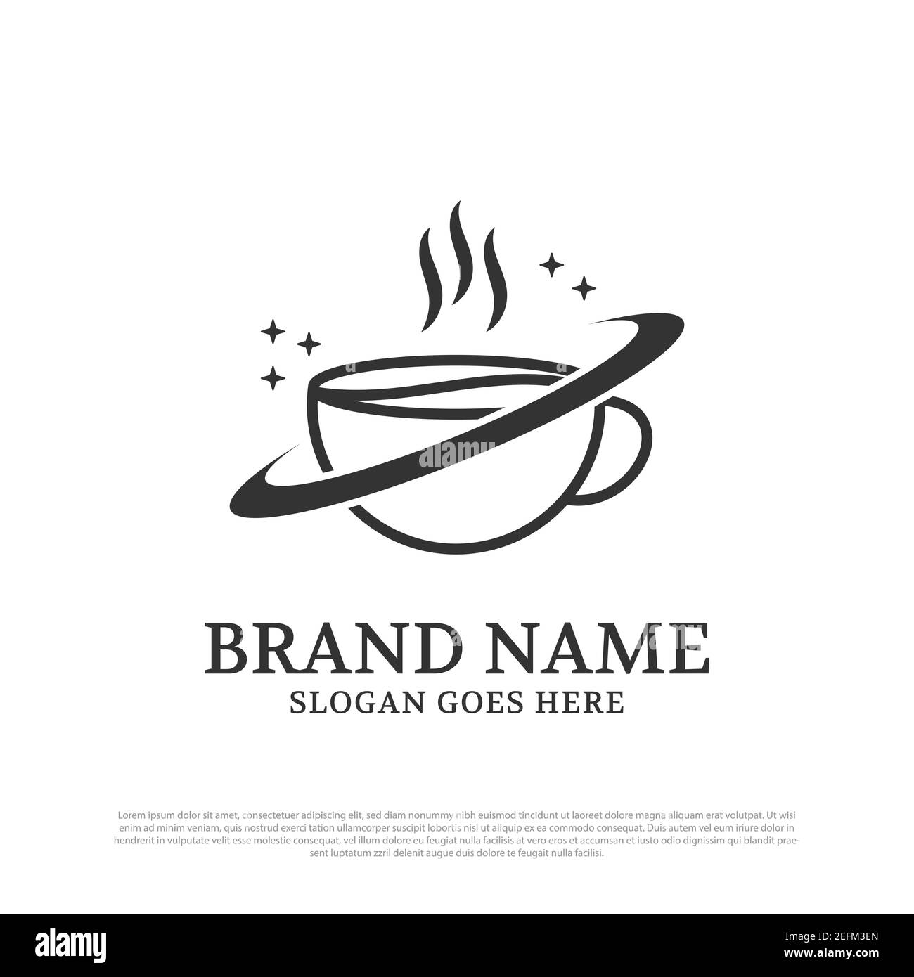 Kaffee Raum Logo Design mit Linie Art Stil, beste Getränke Logo Marke Vorlage Stock Vektor