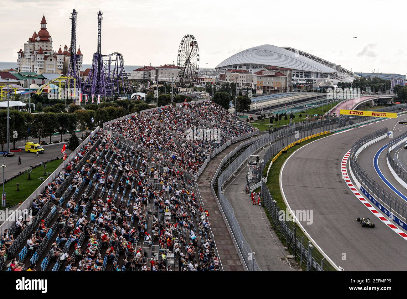 31 OCON Esteban (Fra), Renault F1 Team RS20, Action-Publikum, Foule, Fans während der Formel 1 VTB Russian Grand Prix 2020, vom 25. Bis 27. September 2020 auf dem Sotschi Autodrom, in Sotschi, Russland - Foto François Flamand / DPPI Stockfoto