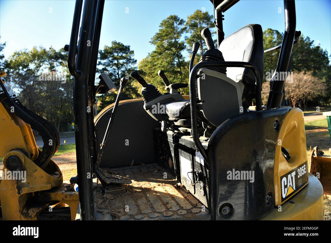 Caterpillar-Trackhoe. Stockfoto