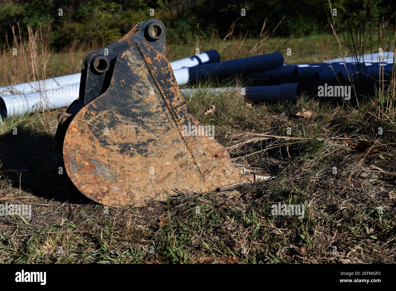 Caterpillar-Eimer. Stockfoto