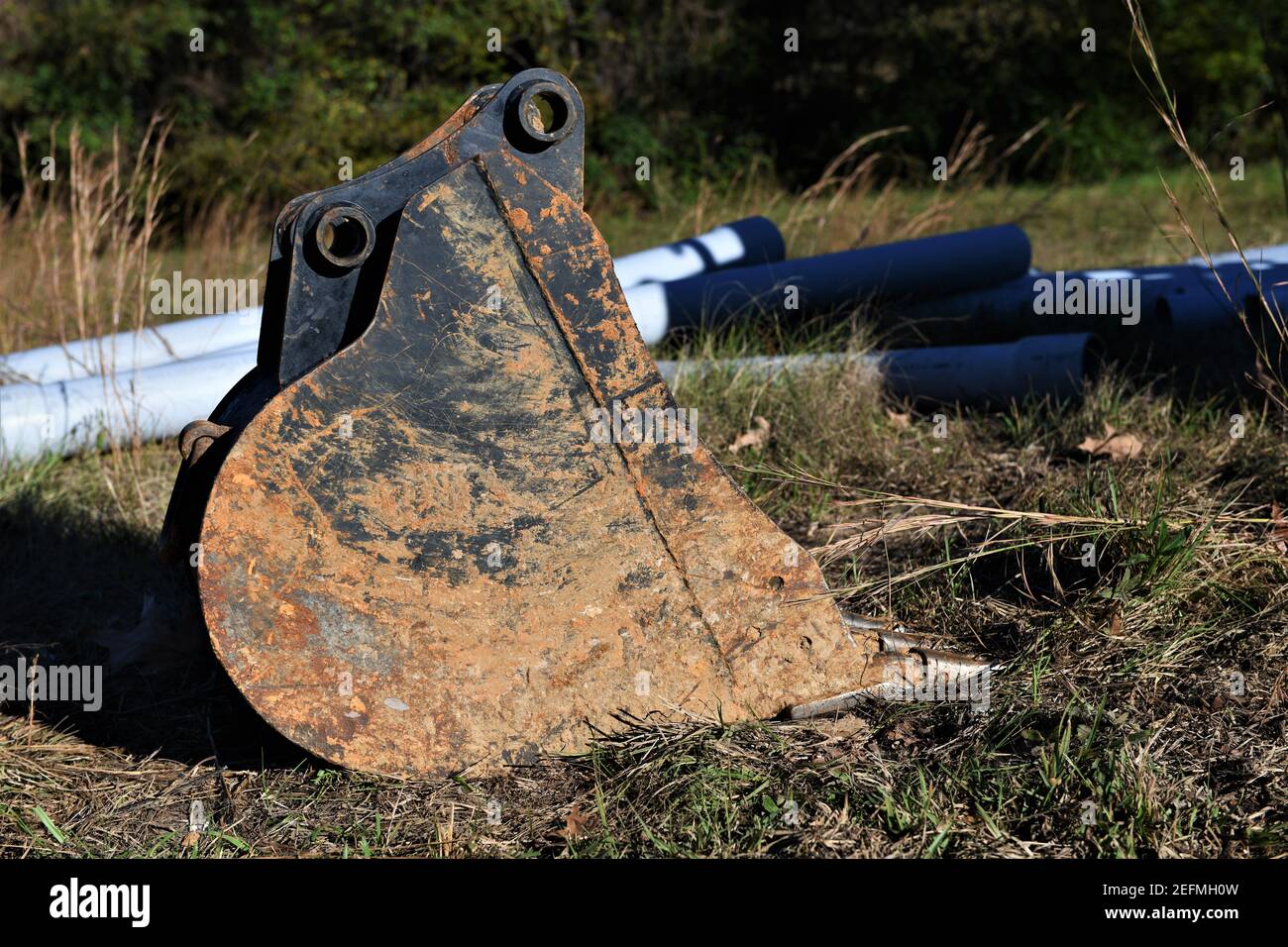 Caterpillar-Eimer. Stockfoto