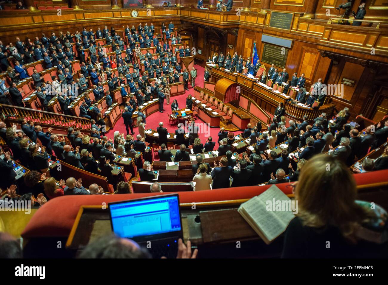Rom, Italien 24/03/2018: Wahl der Senatorin Maria Elisabetta Alberti Casellati zum Präsidenten des Senats der 18. Legislaturperiode. © Andrea Sabb Stockfoto