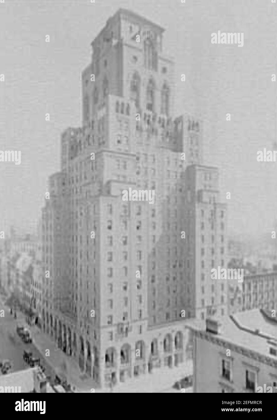 Das Barbizon Hotel in New York. Das Hotel ist ein legendäres Hotel und Heimat vieler zukünftiger Berühmtheiten wie Joan Crawford, Grace Kelly, Candice Bergen und Ali McGraw. Stockfoto