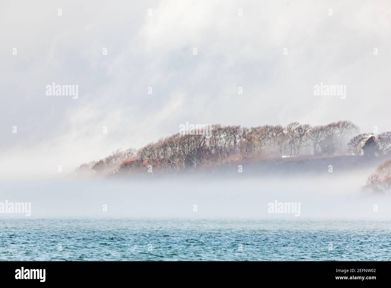 Nebel über North Haven, NY Stockfoto