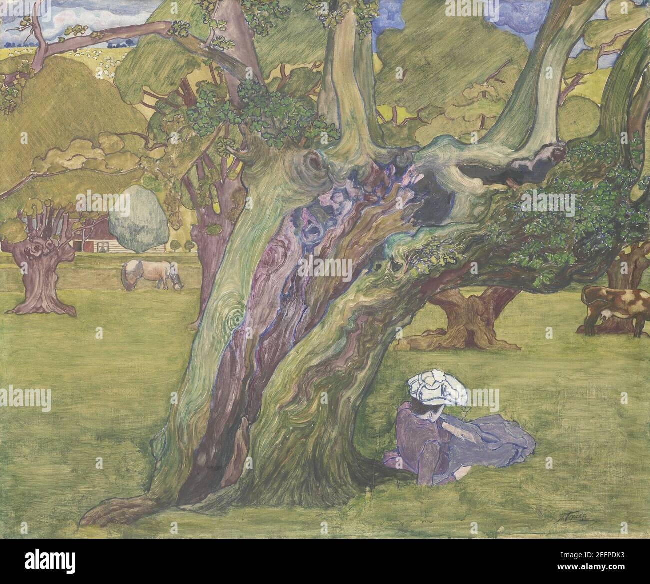 Old Oaks in Surrey von Jan Toorop. Stockfoto